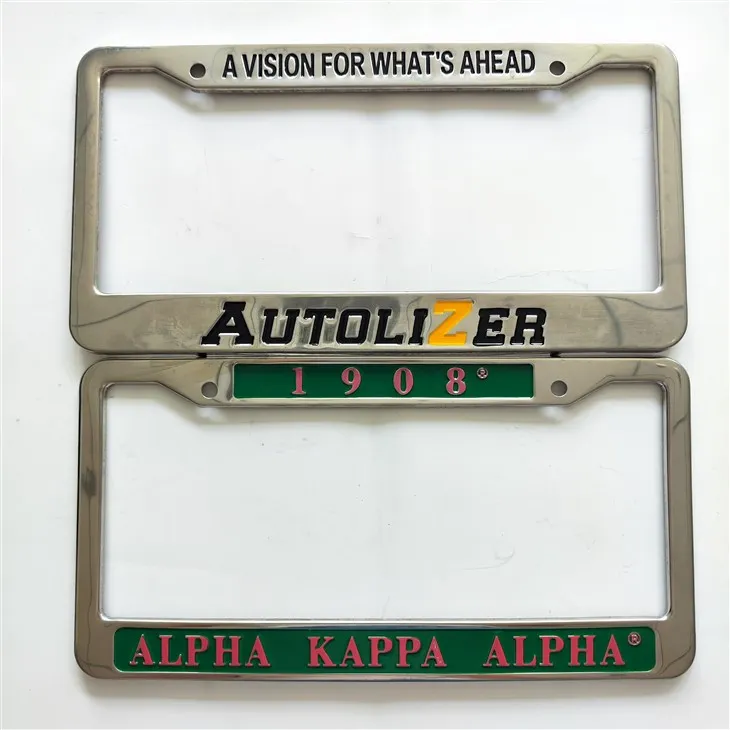 Customized Koulè Logo Metal Lisans Plak ankadreman