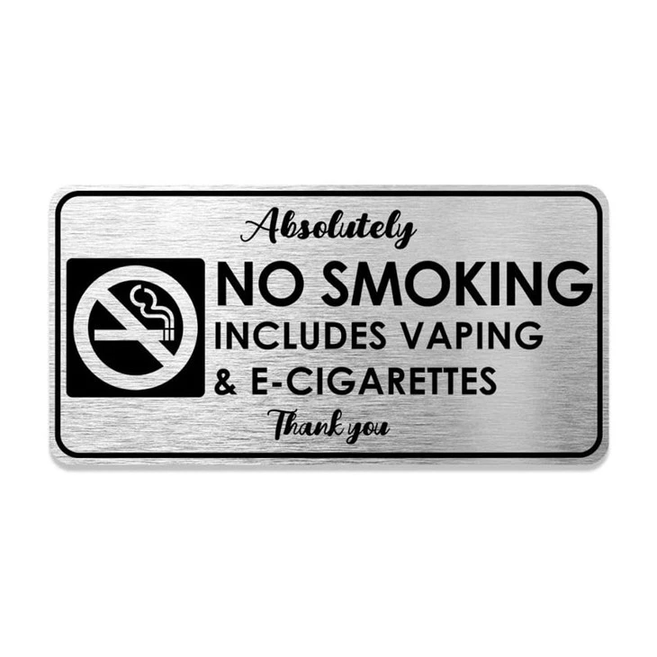 No Soliciting Sign Metal Self Adhesive Sign Silver_
